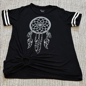 No Boundaries Black Dreamcatcher Graphic Women's Top SZ Large